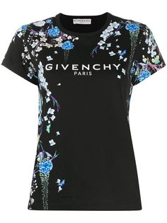 Givenchy футболка с цветочным принтом и логотипом