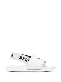 MSGM сандалии с ремешком на пятке и логотипом