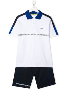 Boss Kids комплект из шортов и рубашки-поло с логотипом