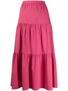 RedValentino поплиновая юбка с завышенной талией
