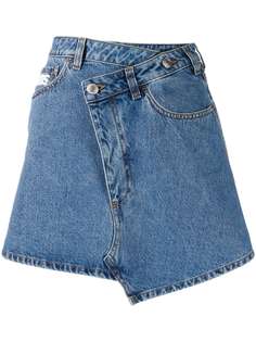 Gcds джинсовая юбка асимметричного кроя с логотипом