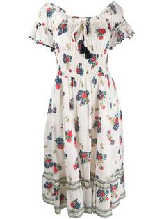Tory Burch платье со сборками и цветочным принтом