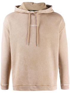 Calvin Klein logo print drawstring hoodie