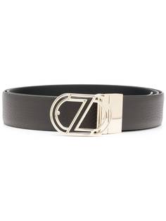 Z Zegna logo buckle leather belt