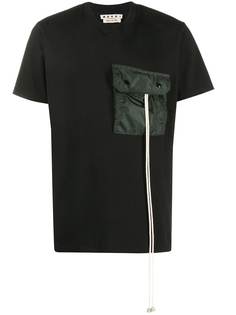 Marni футболка с контрастным карманом