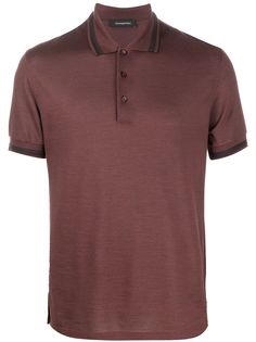 Ermenegildo Zegna рубашка-поло с воротником в полоску