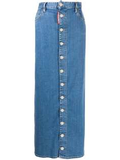 Dsquared2 джинсовая юбка макси с завышенной талией