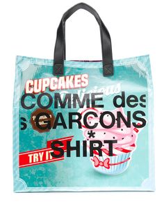 Comme Des Garçons Shirt graphic logo print tote bag