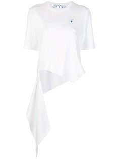 Off-White футболка асимметричного кроя с короткими рукавами
