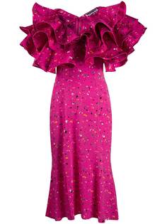 ROTATE платье миди с оборками