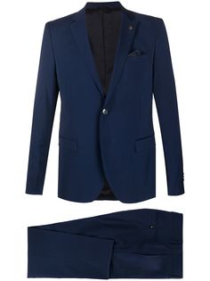 Manuel Ritz pleat detail slim fit suit