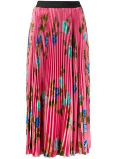MSGM юбка с цветочным принтом и плиссировкой