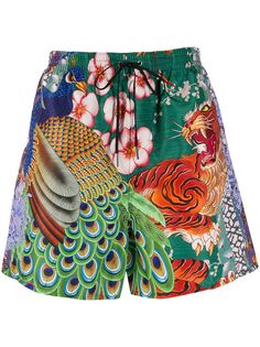 Dsquared2 плавки-шорты Peacock с принтом