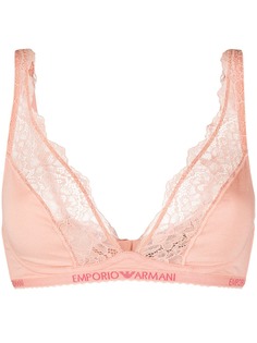 Emporio Armani бюстгальтер из джерси с кружевом