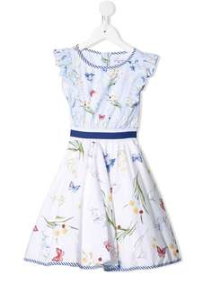 Monnalisa расклешенное платье с принтом