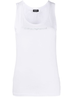 Emporio Armani топ с круглым вырезом и логотипом из заклепок