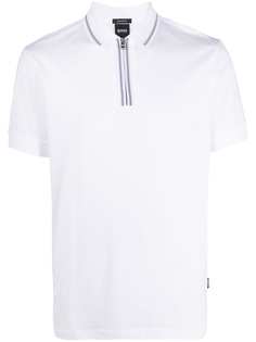 BOSS striped trim polo shirt