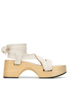 Jil Sander сандалии на платформе с завязками