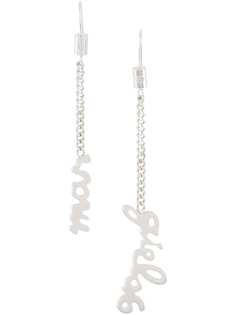 Mm6 Maison Margiela logo drop earrings