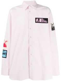 Raf Simons рубашка оверсайз с нашивками