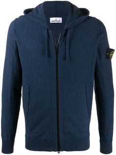 Stone Island compass logo zipped hoodie