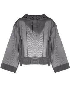 Emporio Armani полупрозрачный укороченный топ с капюшоном