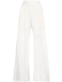 Mm6 Maison Margiela брюки палаццо с цветочным кружевом