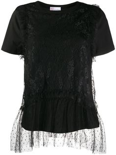 RedValentino футболка со вставкой из тюля
