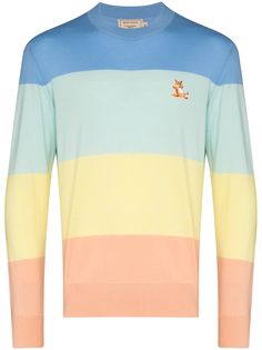 Maison Kitsuné rainbow stripe jumper