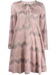 M Missoni трикотажное платье миди с узором зигзаг