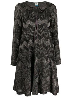 M Missoni трикотажное платье миди с узором зигзаг