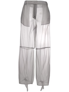 Off-White полупрозрачные брюки прямого кроя