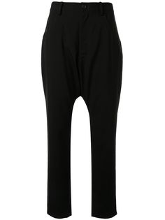Yohji Yamamoto укороченные брюки с заниженной талией