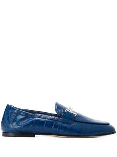 Tods лоферы с тиснением под кожу крокодила и логотипом Tod`S