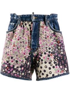 Dsquared2 джинсовые шорты с цветочным принтом