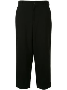 Yohji Yamamoto укороченные брюки свободного кроя