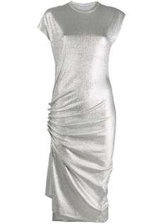 Paco Rabanne платье с эффектом металлик и сборками