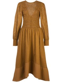 Proenza Schouler White Label расклешенное платье с английской вышивкой
