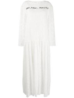 Mm6 Maison Margiela кружевное платье с логотипом