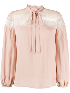 RedValentino блузка с кружевной вставкой