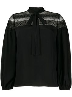 RedValentino блузка с кружевной вставкой