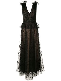 Tadashi Shoji вечернее платье из тюля без рукавов с вышивкой