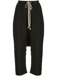 Rick Owens брюки с низким шаговым швом и кулиской