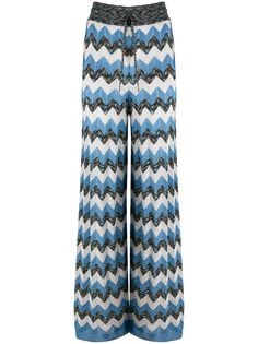 M Missoni трикотажные брюки с узором зигзаг