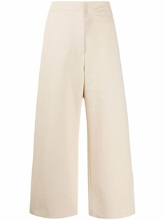 Jil Sander укороченные брюки широкого кроя
