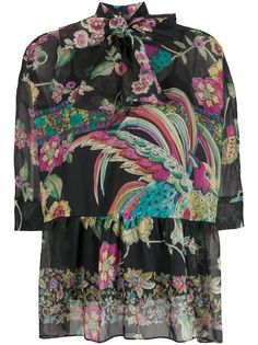 RedValentino блузка с оборками и принтом