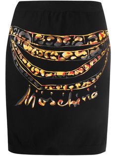 Moschino облегающая мини-юбка с принтом