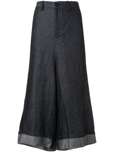 Yohji Yamamoto укороченные брюки палаццо