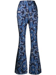 Etro расклешенные брюки с принтом пейсли