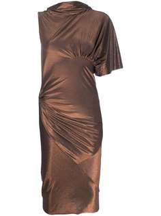 Rick Owens Lilies платье миди с эффектом металлик